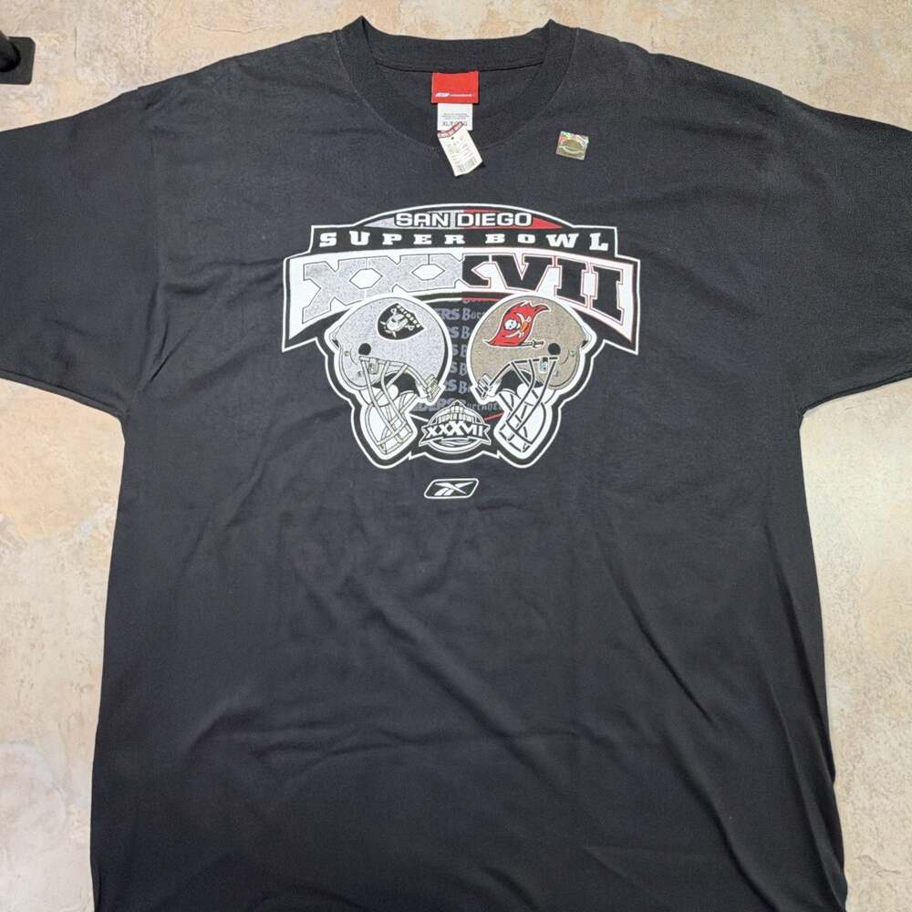 Vintage NFL Super Bowl XXXVII Raiders vs Buccaneers Black XL-Y2K- original NWT